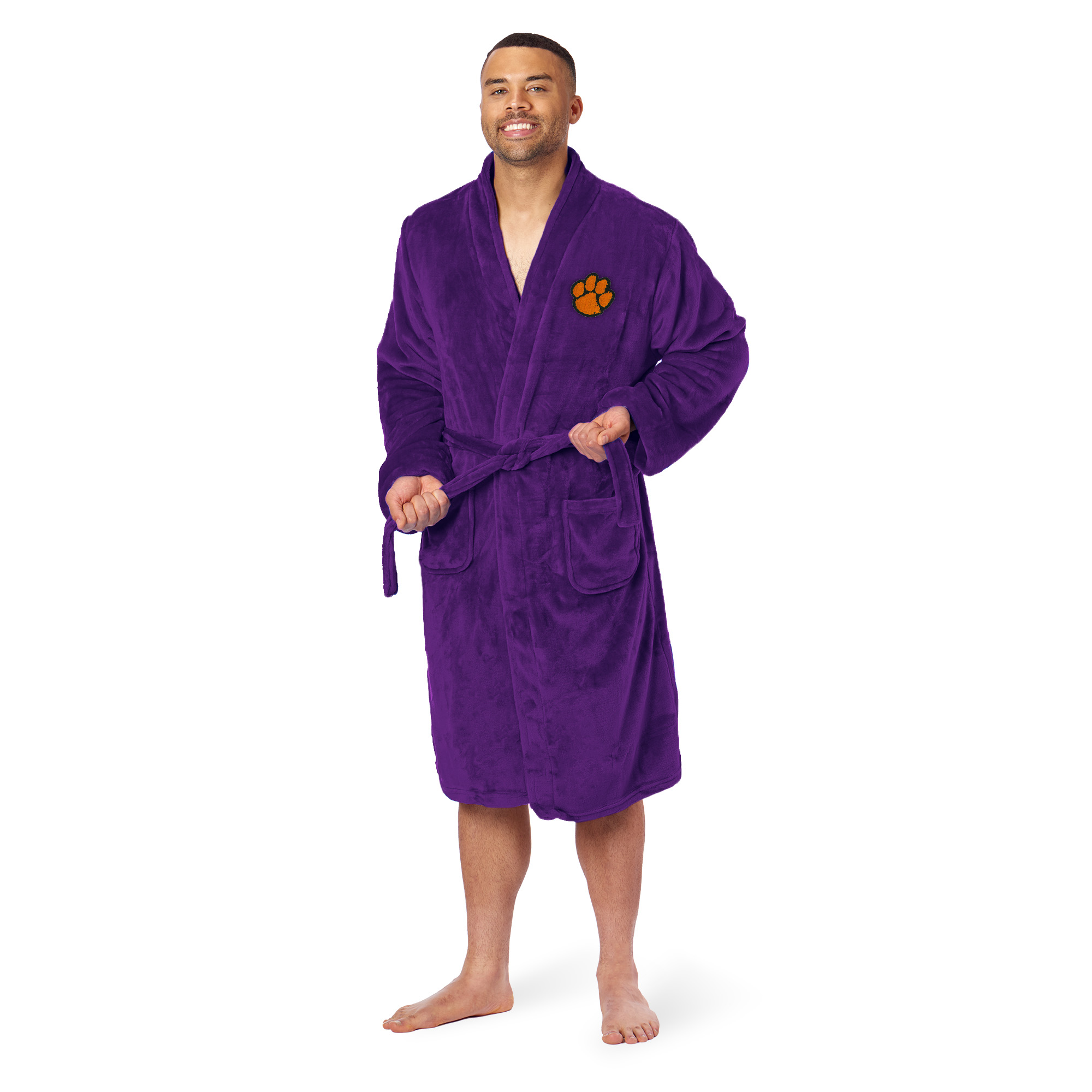 Men's The Northwest Group Purple Clemson Tigers Silk Touch Bathrobe