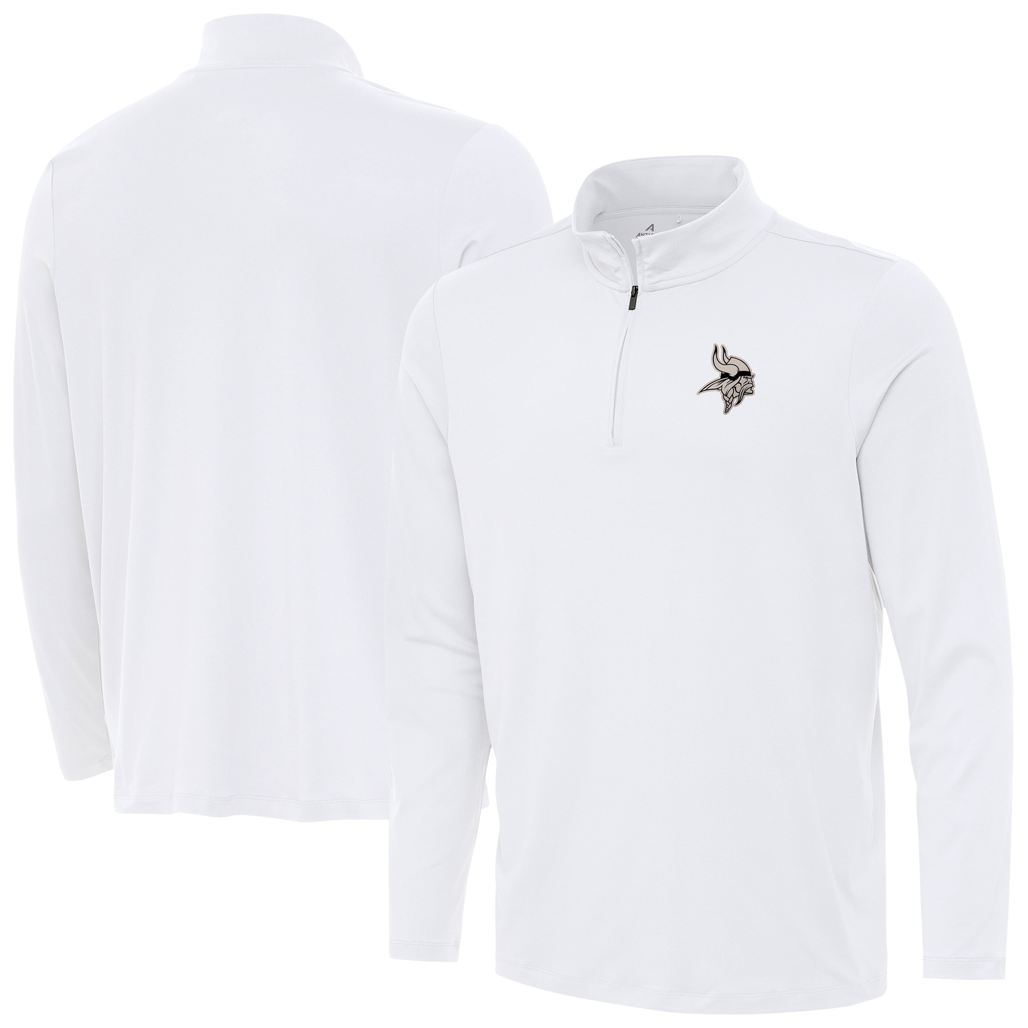 Men's Antigua White Minnesota Vikings Reprocess Quarter-Zip Top