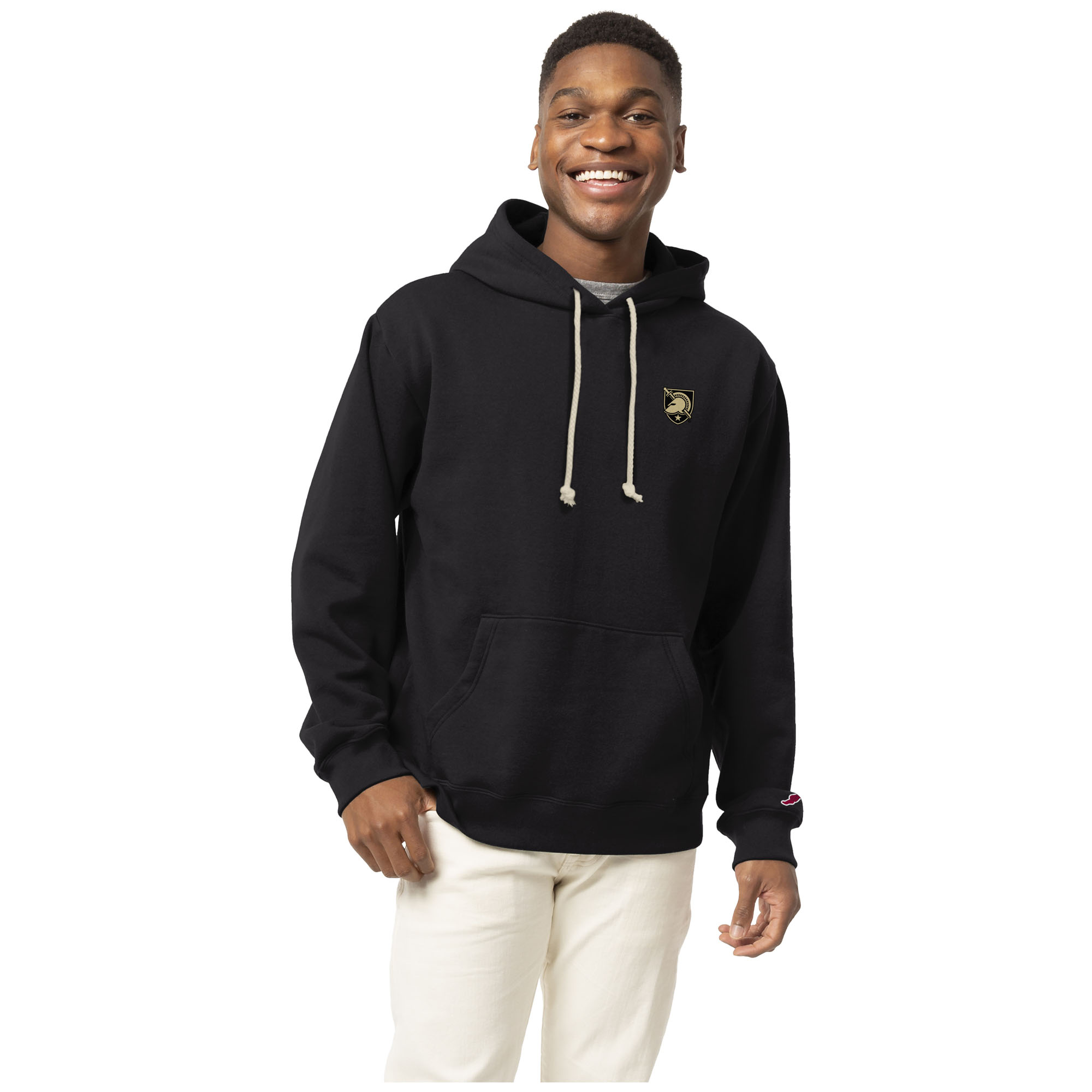 Men's League Collegiate Wear Black Army Black Knights Essentials 2.0 Fleece Pullover Hoodie