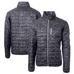 Men's Cutter & Buck  Black Eastern Kentucky Colonels Rainier Primaloft Eco Full-Zip Hooded Jacket