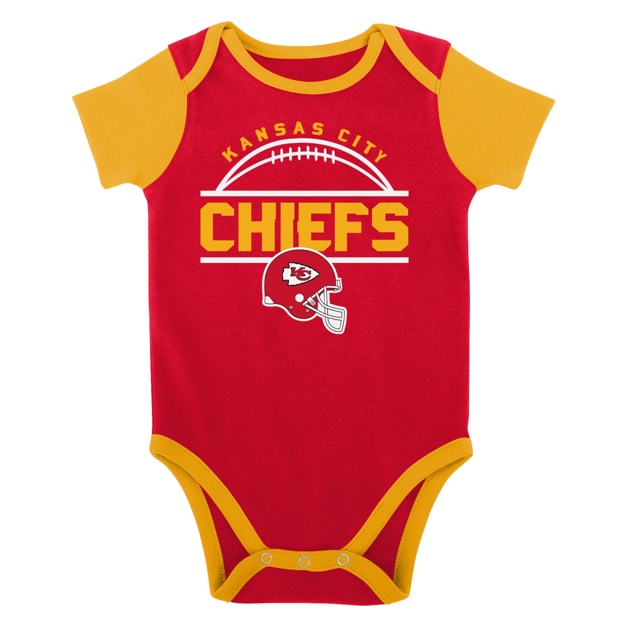 Newborn & Infant Red/Gold Kansas City Chiefs Home Field Advantage Three-Piece Bodysuit, Bib & Booties Set - Image 11