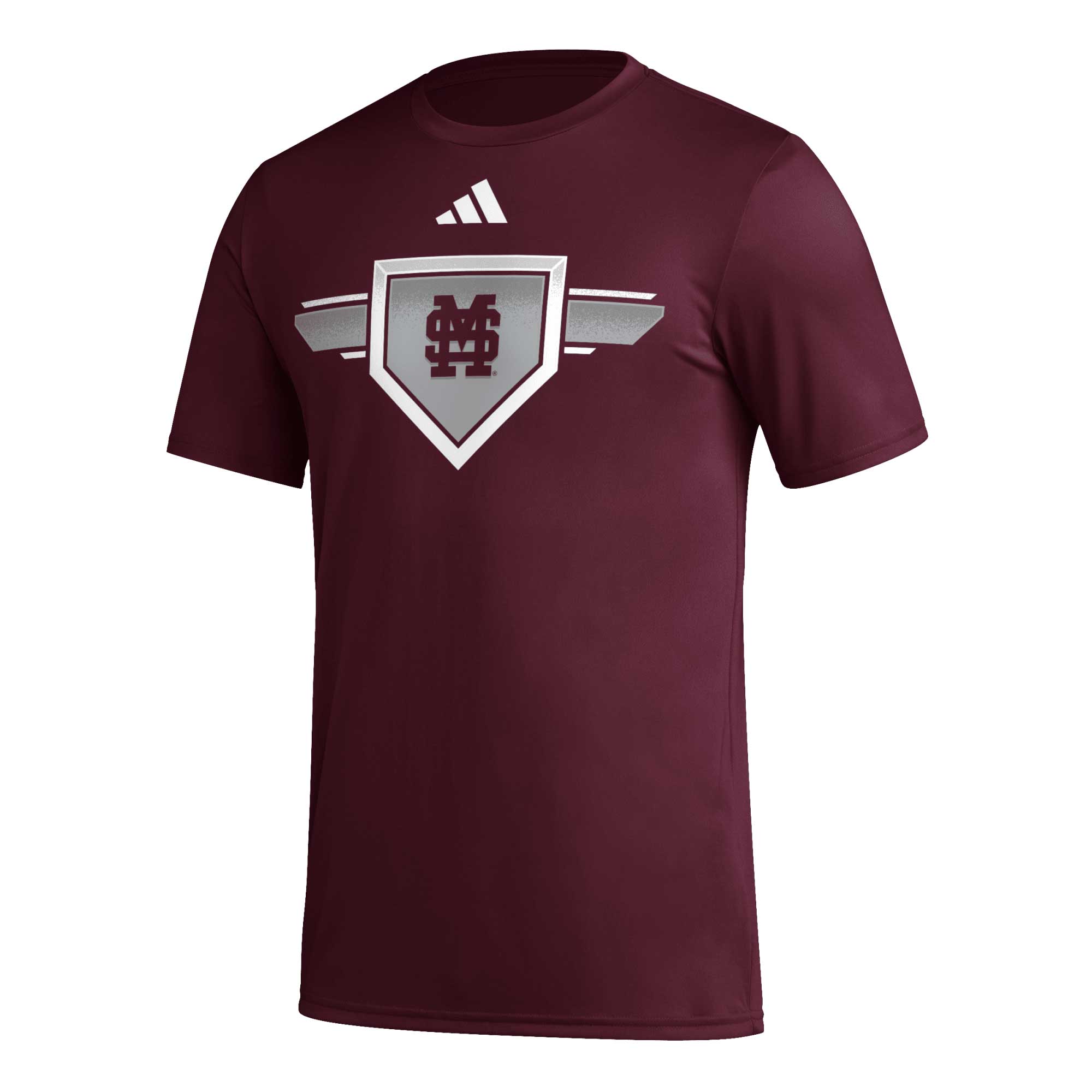 Men's adidas Maroon Mississippi State Bulldogs 2023/24 AEROREADY Homeland Plate Pregame T-Shirt - Image 3