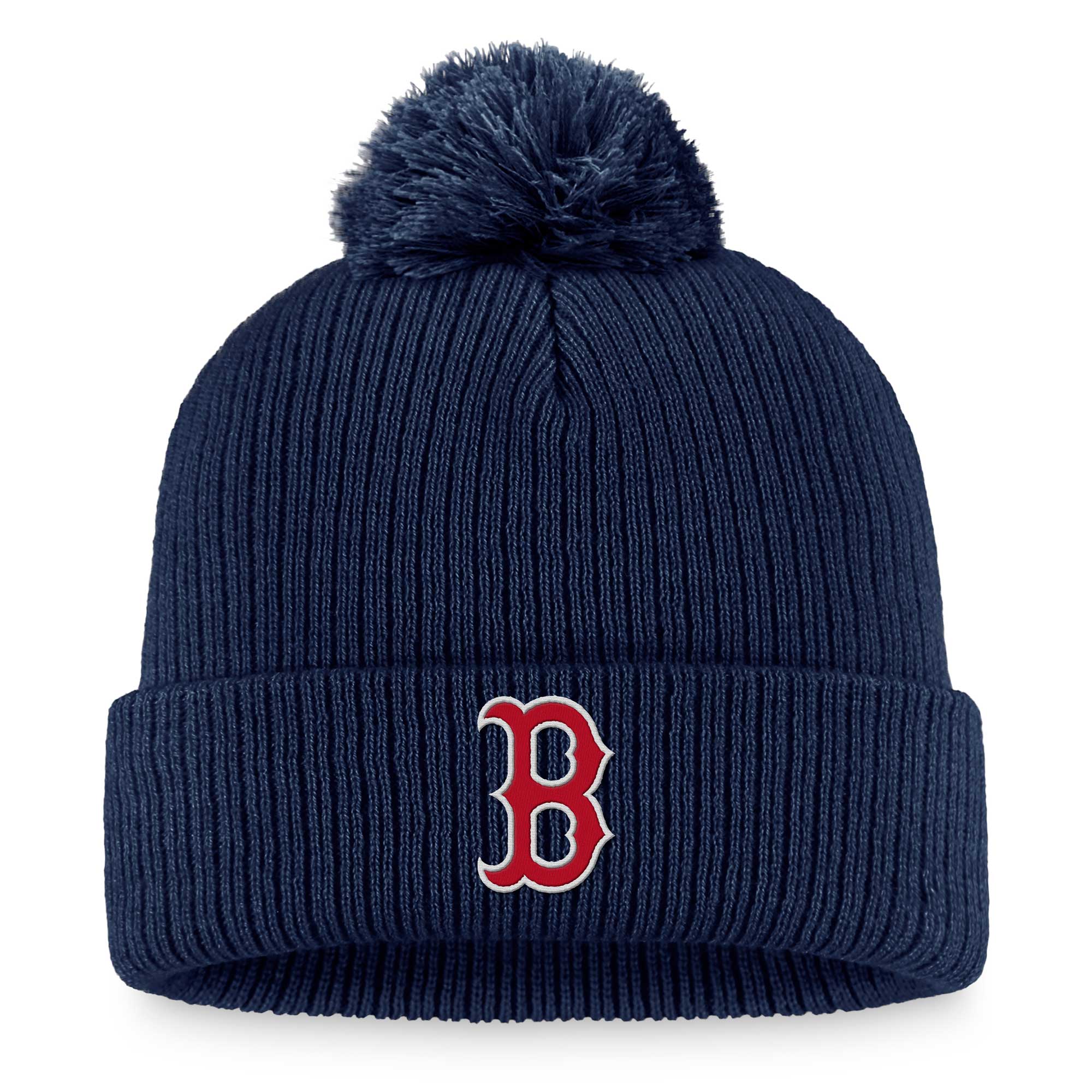 Women's Fanatics Navy Boston Red Sox Run The Bases Long Sleeve T-Shirt & Cuffed Knit Hat with Pom Combo Set - Image 5