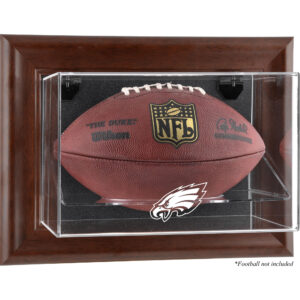 Philadelphia Eagles Brown Framed Wall-Mountable Football Display Case