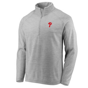 Men's Vineyard Vines Heather Gray Philadelphia Phillies Performance Sankaty Half-Zip Pullover Top