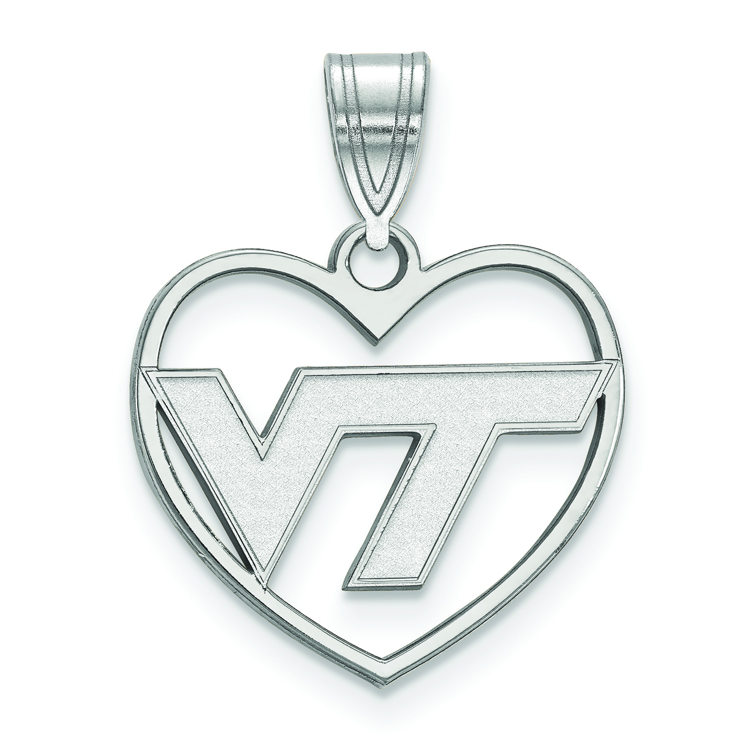 Women's Virginia Tech Hokies Sterling Silver Logo Heart Pendant