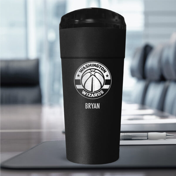 Black Washington Wizards 24oz. Personalized Stealth Travel Tumbler - Image 5