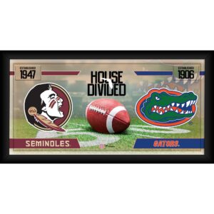 Florida State Seminoles vs. Florida Gators Framed 10" x 20" House Divided Football Collage