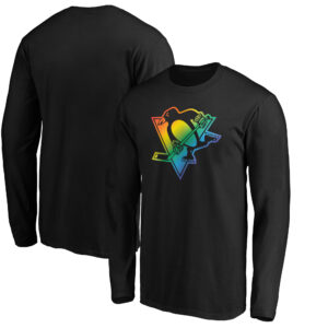 Men's Black Pittsburgh Penguins Team Pride Logo Long Sleeve T-Shirt