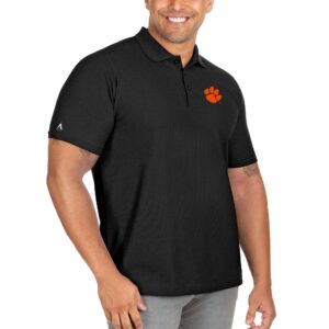 Men's Antigua Black Clemson Tigers Big & Tall Legacy Pique Polo