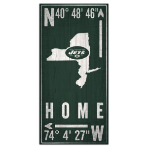New York Jets 6'' x 12'' Team Coordinate Sign