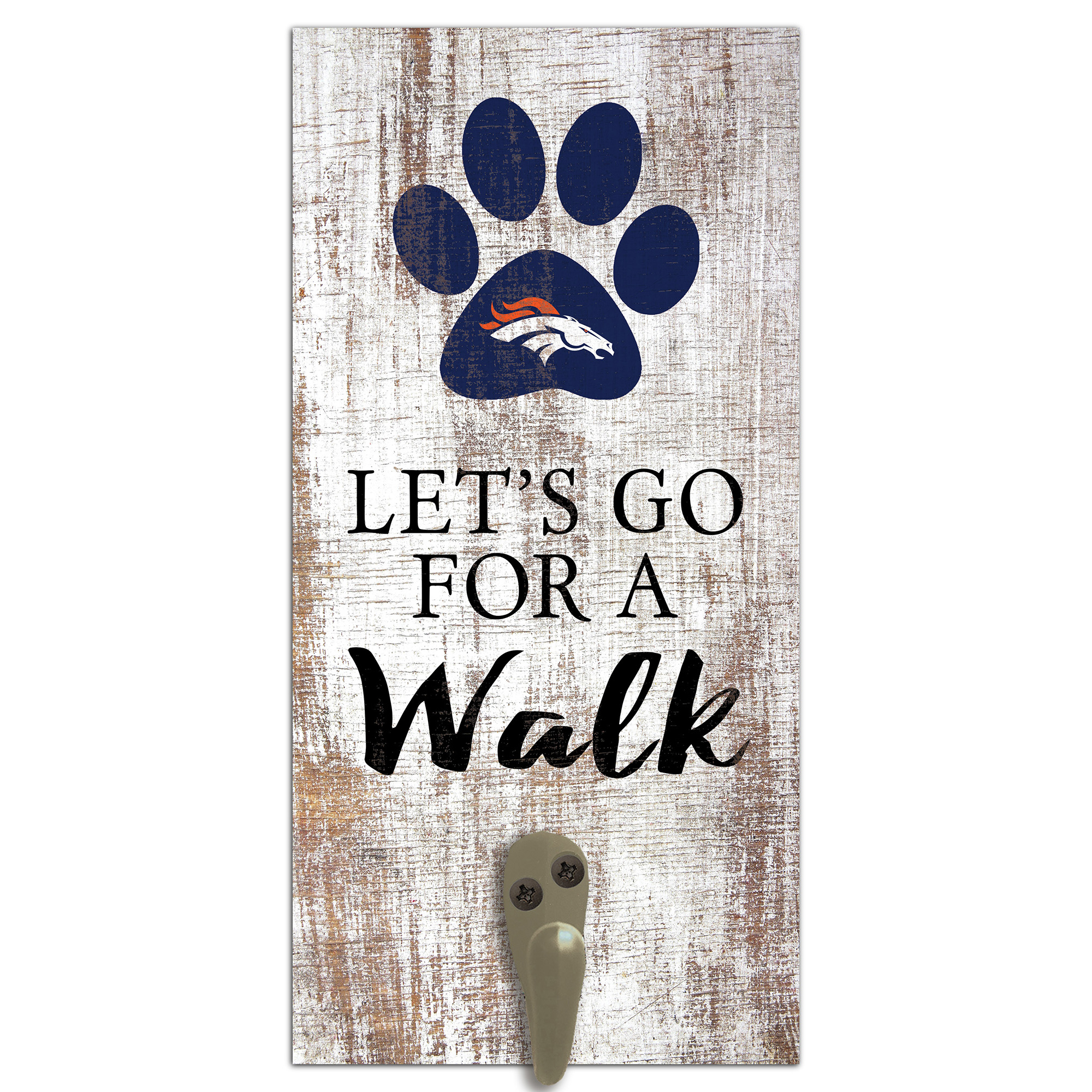 Denver Broncos 6'' x 12'' Leash Holder Sign