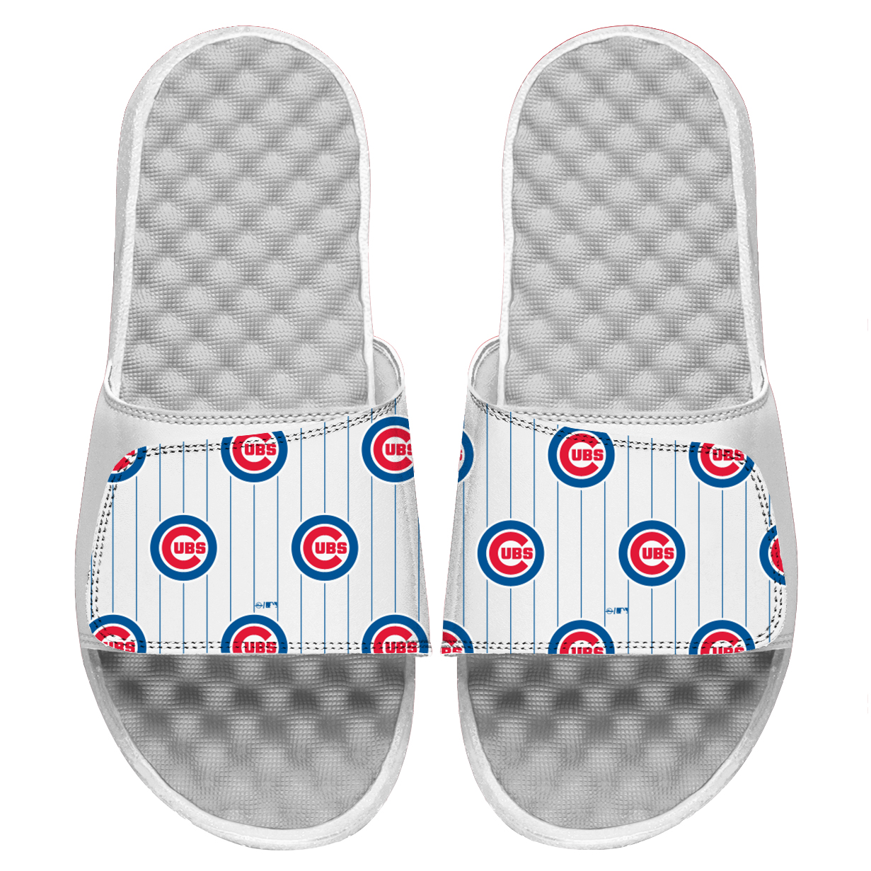 Youth ISlide White Chicago Cubs Loudmouth Logo Slide Sandals