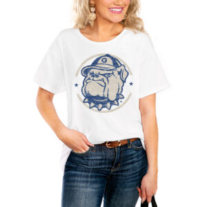 Women's White Georgetown Hoyas End Zone Easy T-Shirt