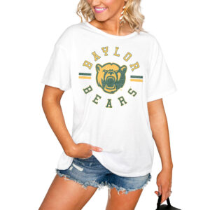 Women's White Baylor Bears Vintage Days Easy T-Shirt
