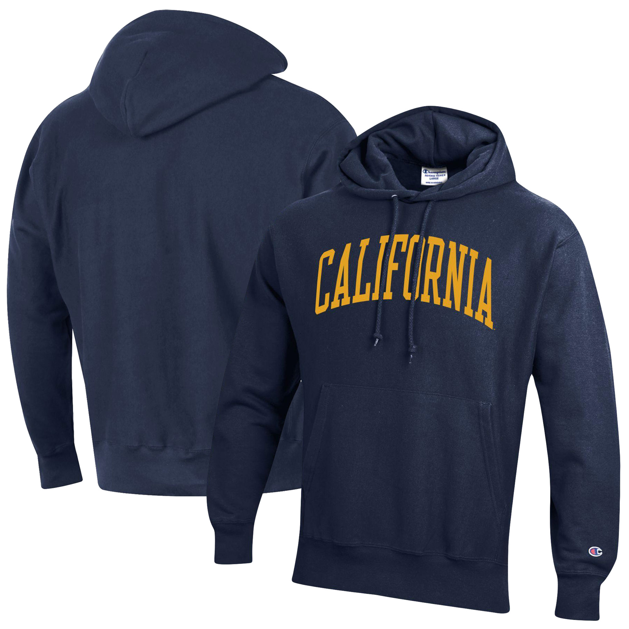 Men's Champion Navy Cal Bears Team Arch Reverse Weave Pullover Hoodie