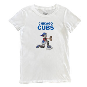 Women's Tiny Turnip White Chicago Cubs Caleb the Catcher T-Shirt