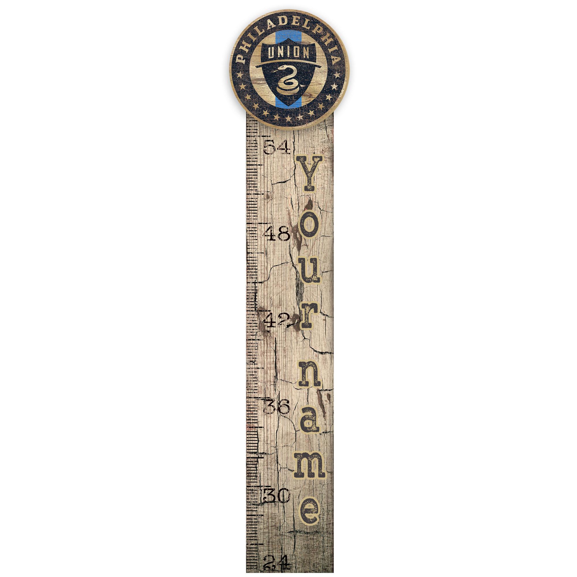 Philadelphia Union 36'' x 6'' Personalized Growth Chart