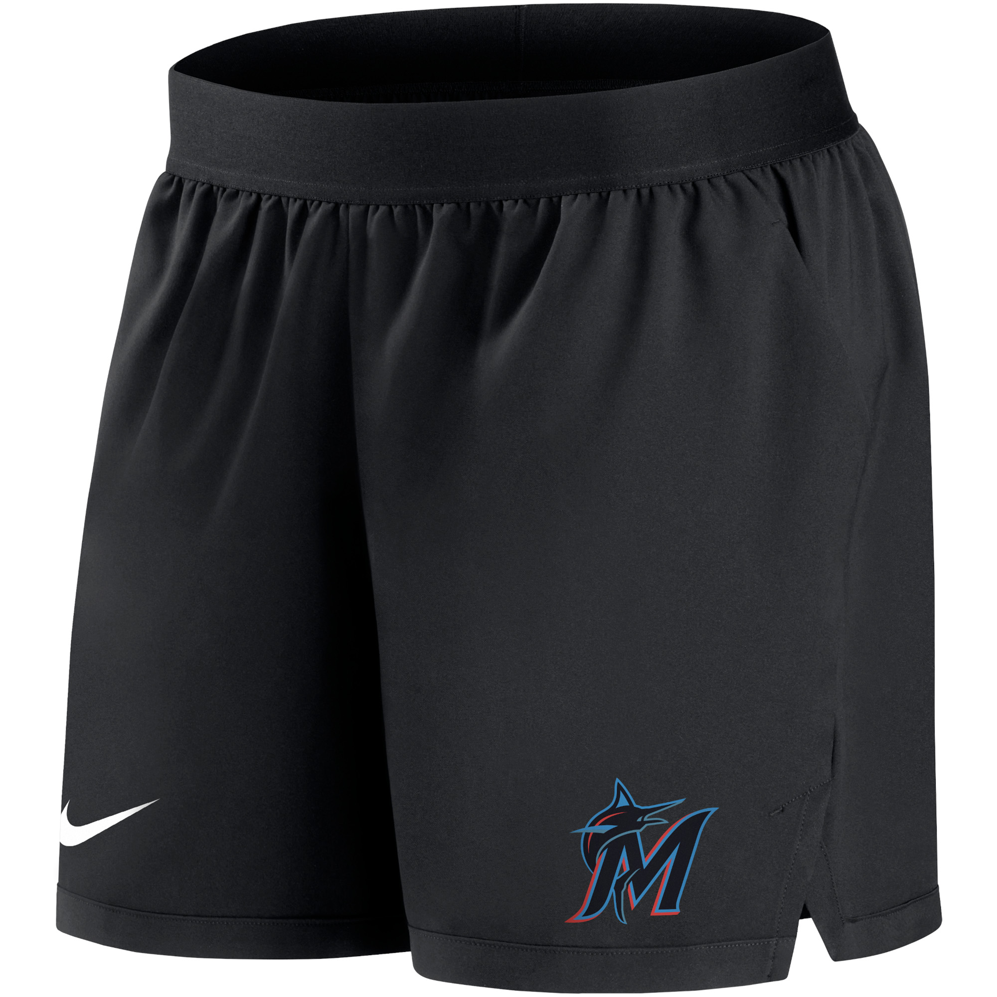 Women's Nike Black Miami Marlins Authentic Collection Flex Vent Max Performance Shorts - Image 3