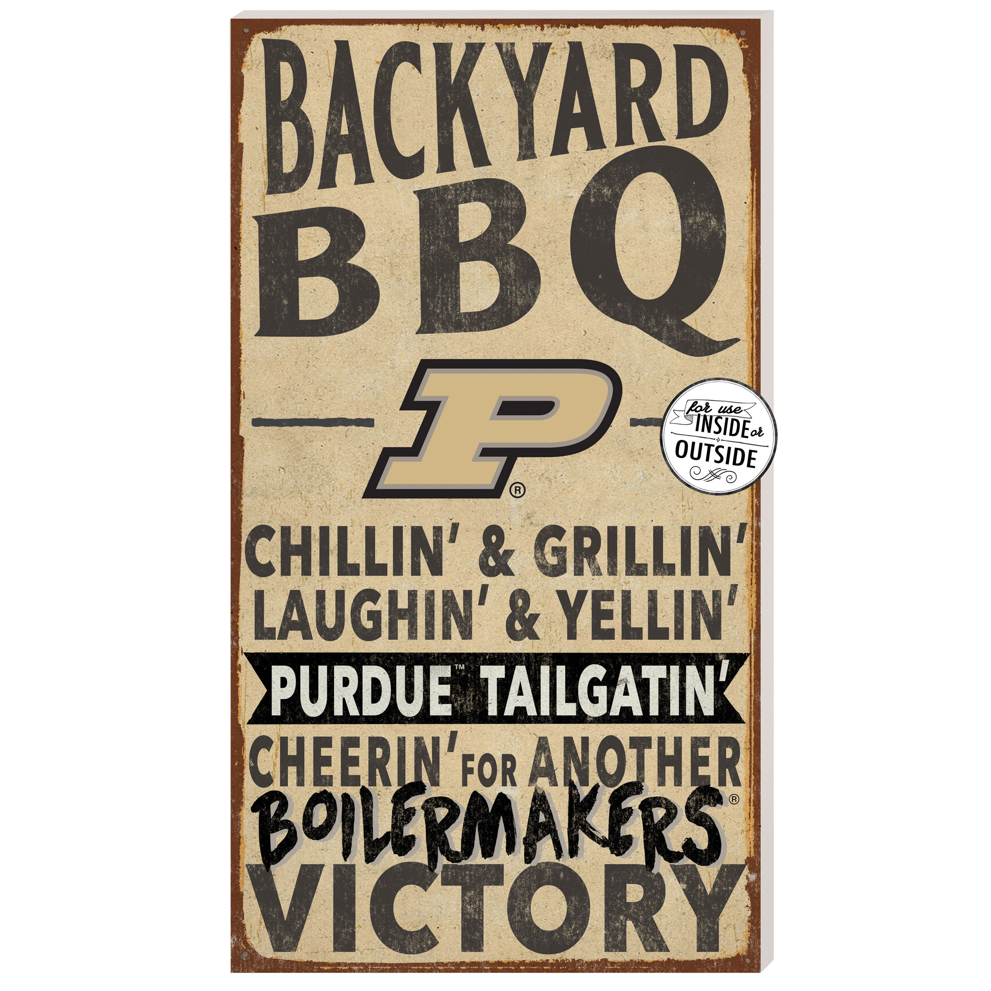 Purdue Boilermakers 11'' x 20'' Indoor/Outdoor BBQ Sign