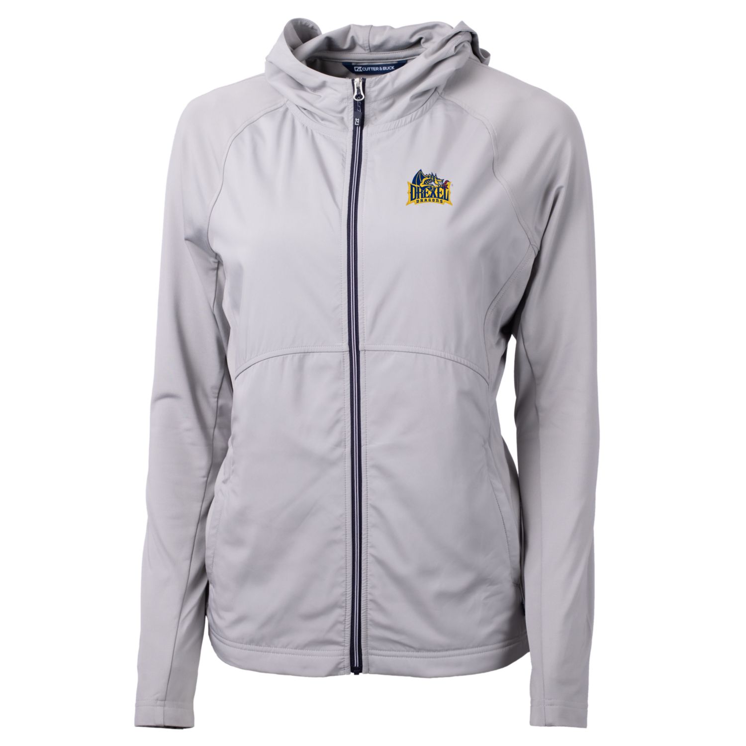 Women's Cutter & Buck Silver Drexel Dragons Adapt Eco Knit Full-Zip Jacket