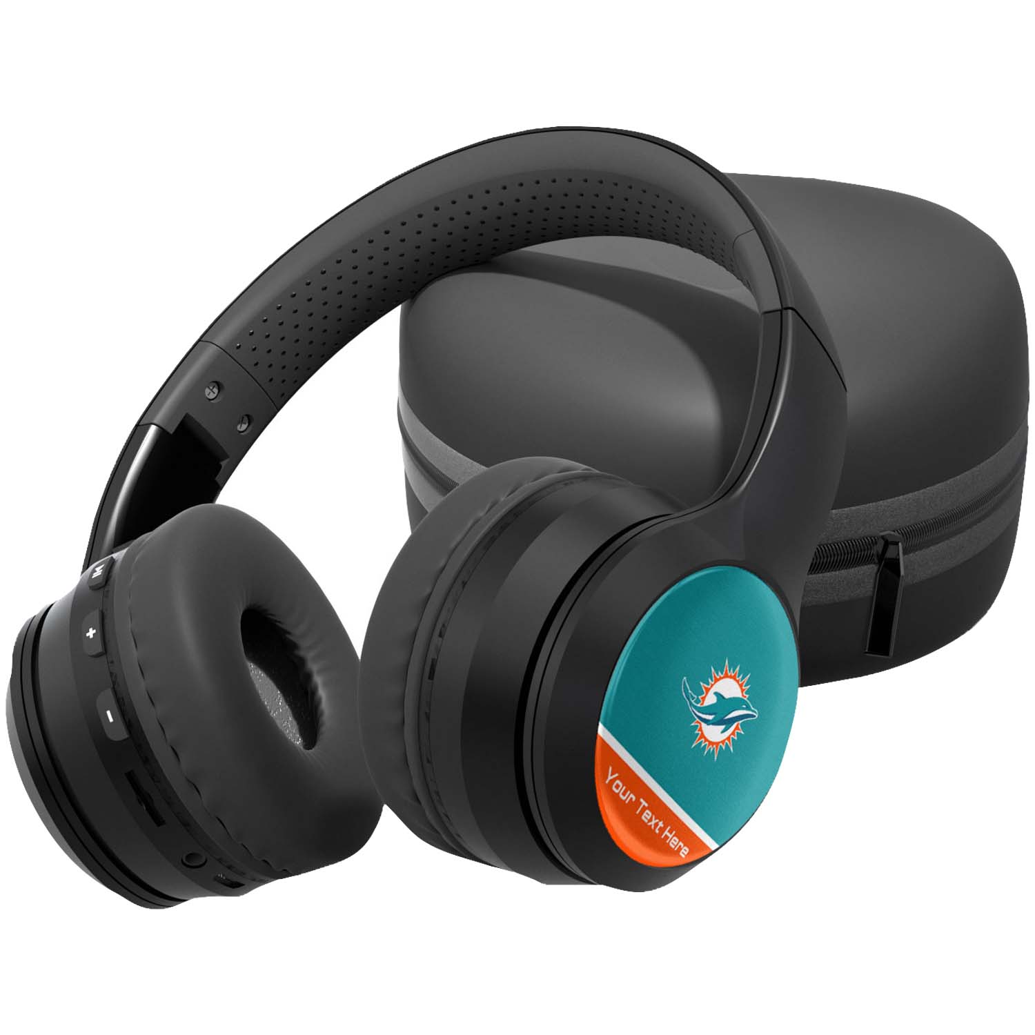Miami Dolphins Personalized Wireless Bluetooth Headphones & Case
