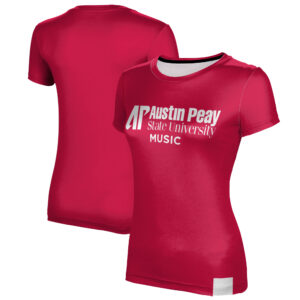 Women's Red Austin Peay State Governors Music T-Shirt