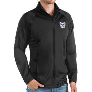Men's Antigua Black Butler Bulldogs Links Full-Zip Golf Jacket