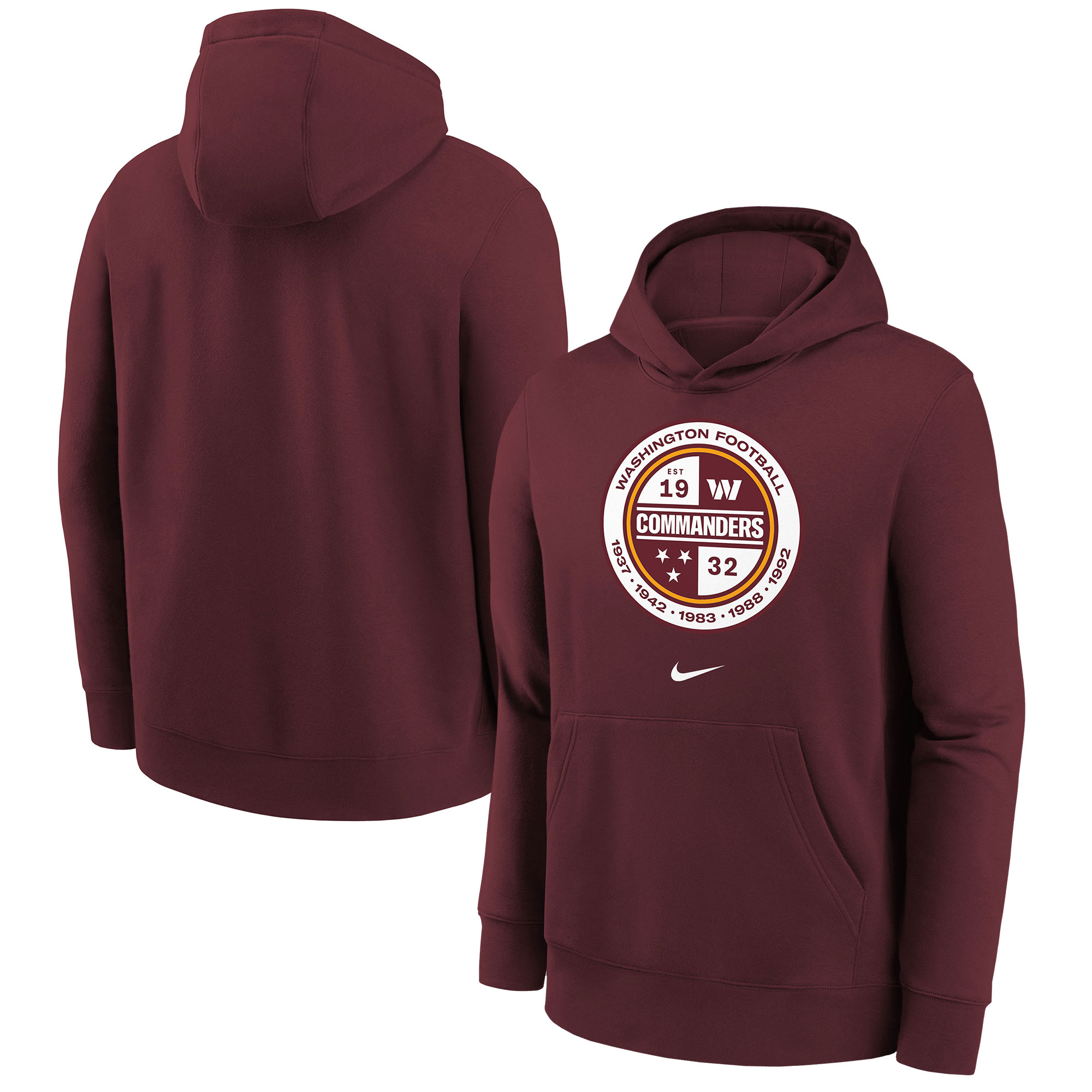 Youth Nike Burgundy Washington Commanders Alternate Logo Pullover Hoodie - Image 2