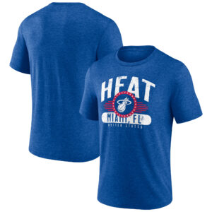 Men's Royal Miami Heat Badge of Honor Tri-Blend T-Shirt