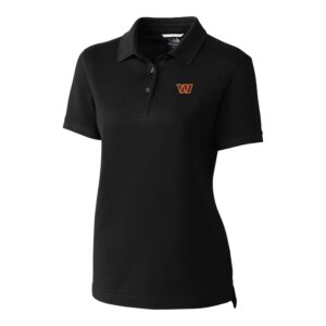 Women's Cutter & Buck Black Washington Commanders Advantage DryTec Tri-Blend Pique Polo