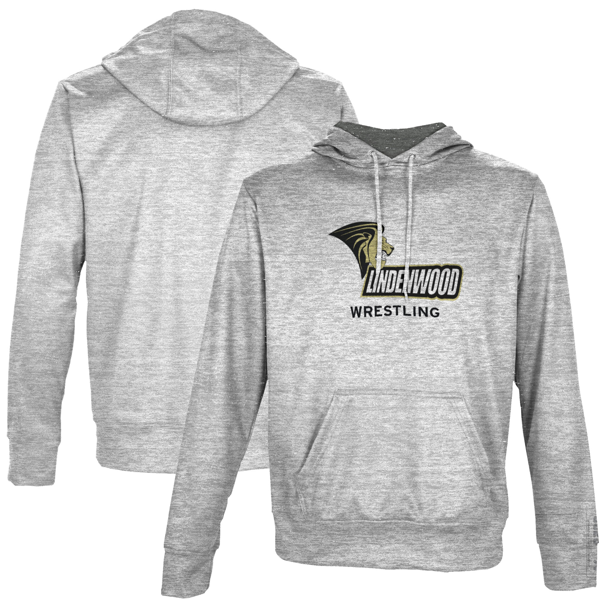 Men's ProSphere Gray Lindenwood Lions Wrestling Name Drop Pullover Hoodie