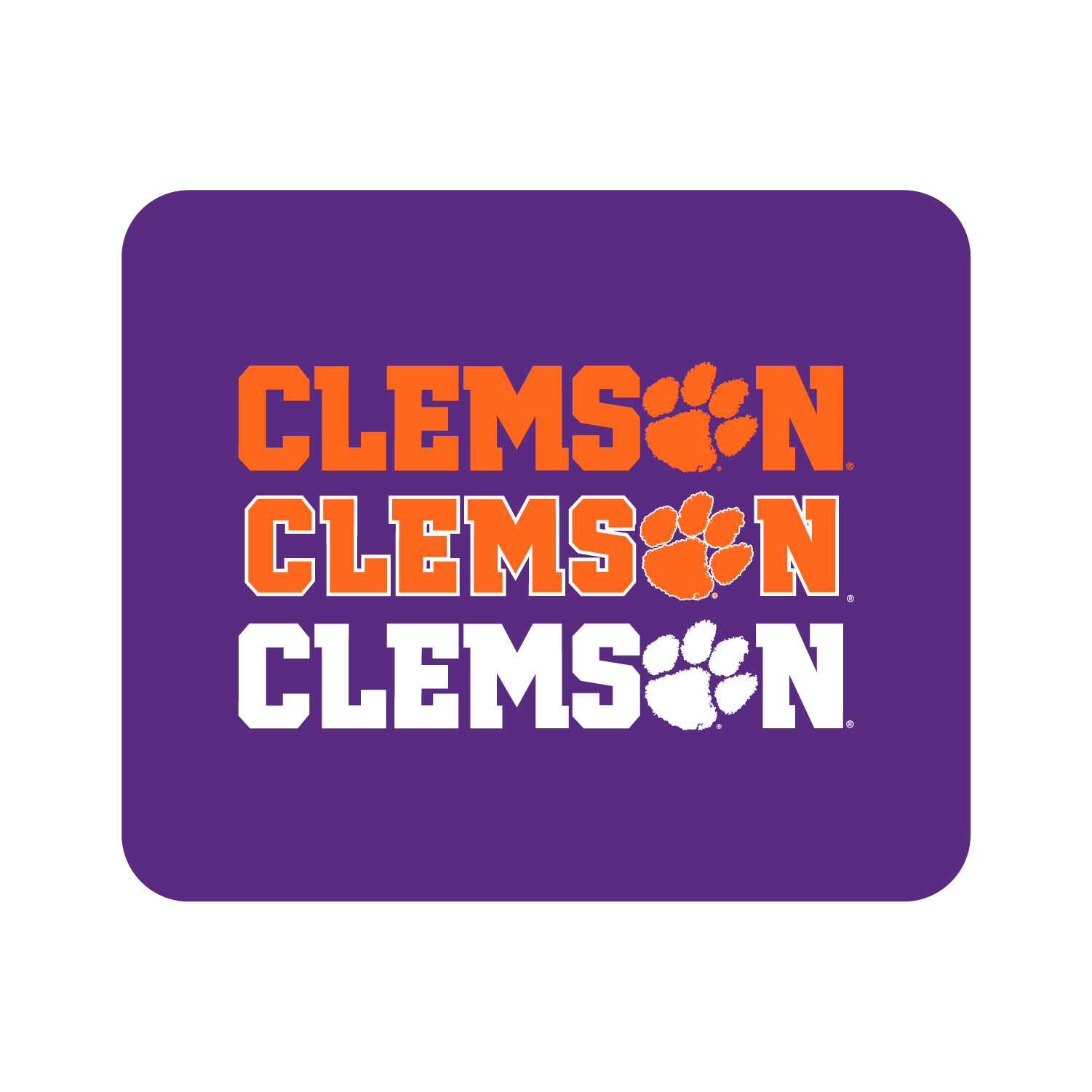 Purple Clemson Tigers Wordmark Logo Mouse Pad - Image 4