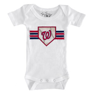 Infant Tiny Turnip White Washington Nationals Base Stripe Bodysuit