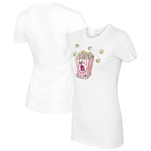 Women's Tiny Turnip White St. Louis Cardinals Popcorn T-Shirt