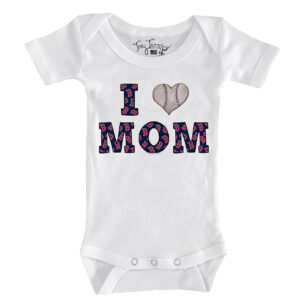 Infant Tiny Turnip White Boston Red Sox Heart Mom Bodysuit