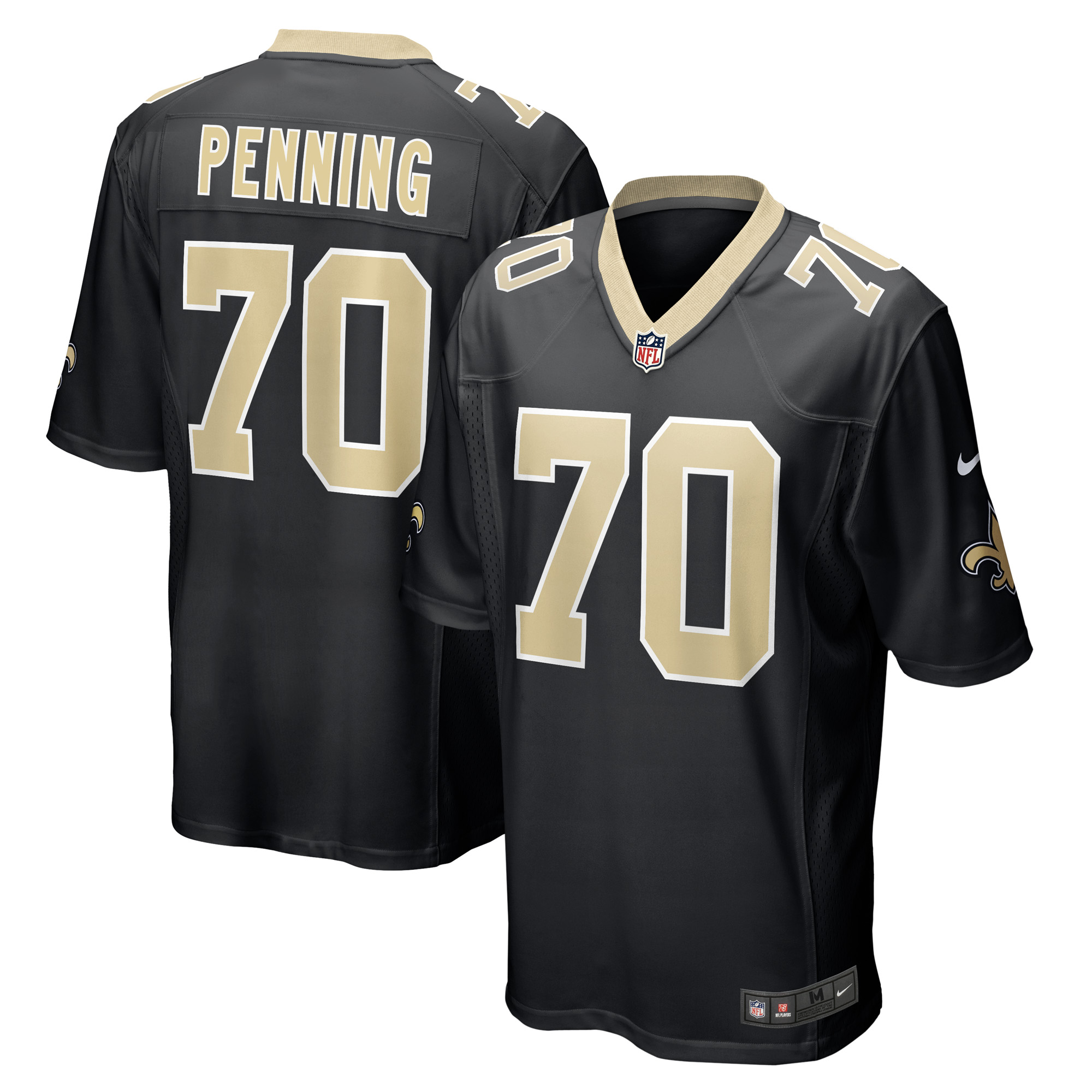 Men's Nike Trevor Penning Black New Orleans Saints Player Game Jersey - Image 2