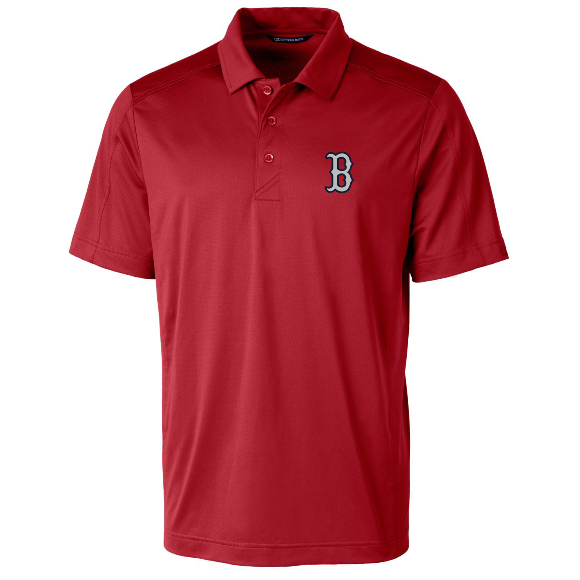Men's Cutter & Buck Red Boston Red Sox Logo Prospect Textured Stretch Big & Tall Polo - Image 3
