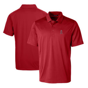Men's Cutter & Buck Red Los Angeles Angels Logo Prospect Textured Stretch Polo