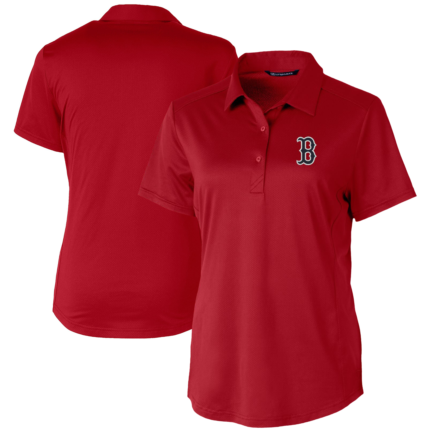 Women's Cutter & Buck Cardinal Boston Red Sox Prospect Textured Stretch Polo - Image 5