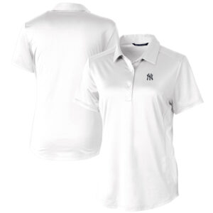 Women's Cutter & Buck White New York Yankees Prospect Textured Stretch Polo