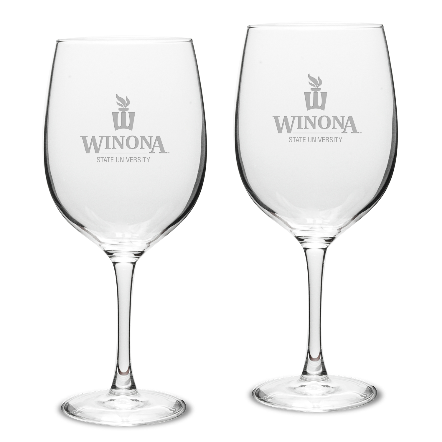 Winona State Warriors 19oz. 2-Piece Traditional Robusto Red Wine Table Glass Set