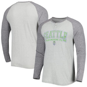 Men's Concepts Sport Heathered Gray/Heathered Charcoal Seattle Sounders FC Ledger Raglan Long Sleeve T-Shirt