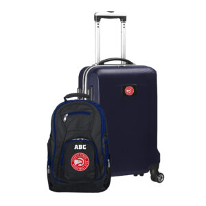MOJO Navy Atlanta Hawks Personalized Deluxe 2-Piece Backpack & Carry-On Set