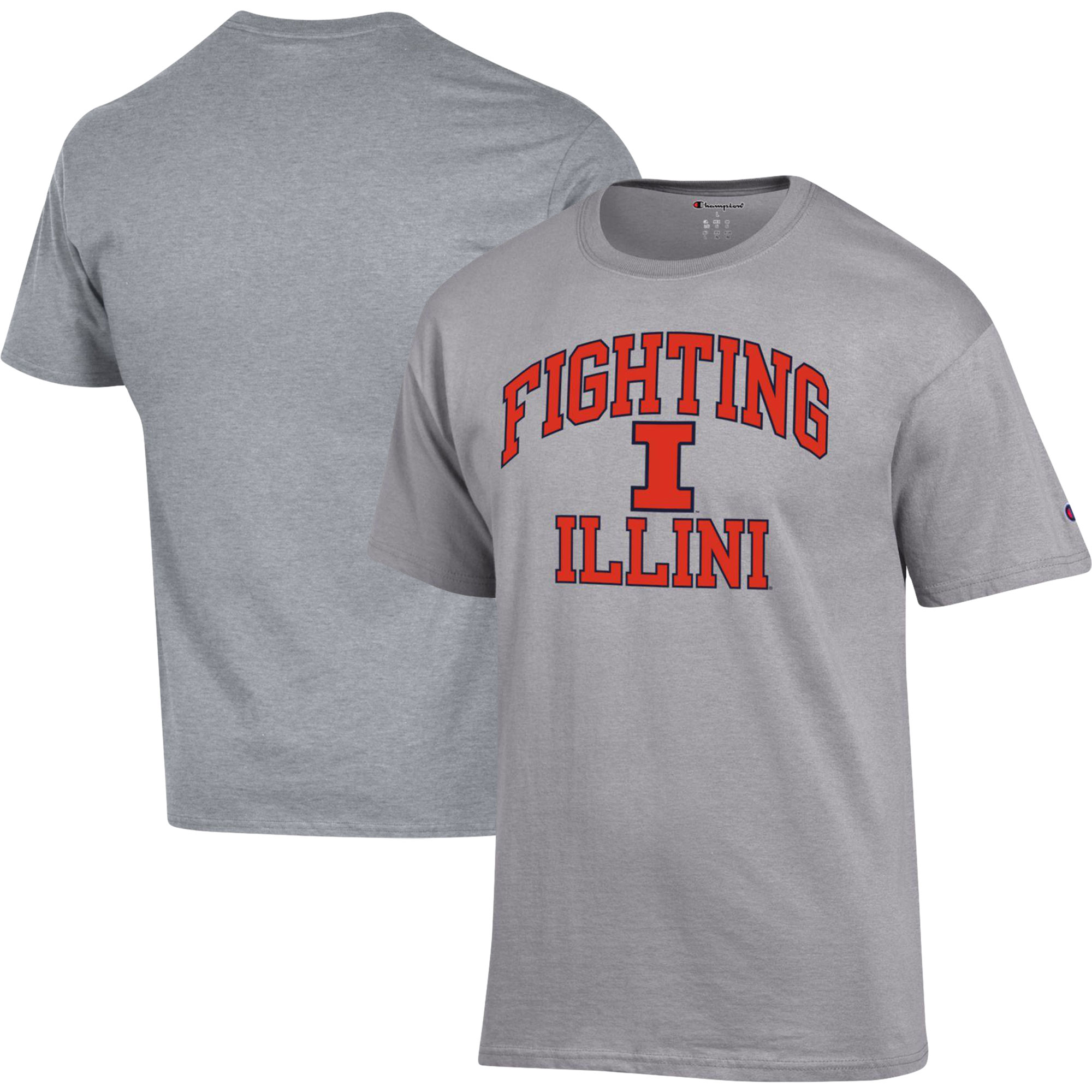 Men's Champion Heather Gray Illinois Fighting Illini High Motor T-Shirt - Image 5
