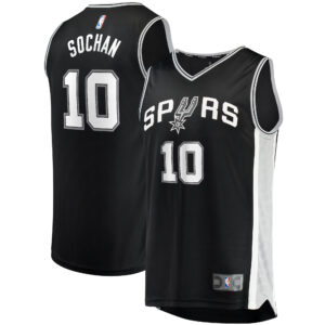 Men's Fanatics Jeremy Sochan Black San Antonio Spurs Fast Break Replica Player Jersey - Icon Edition