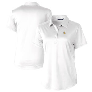 Women's Cutter & Buck White Idaho Vandals Prospect Textured Stretch Polo