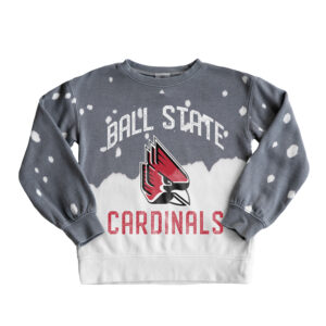 Girls Youth Gameday Couture Gray Ball State Cardinals Faded Pullover Sweatshirt