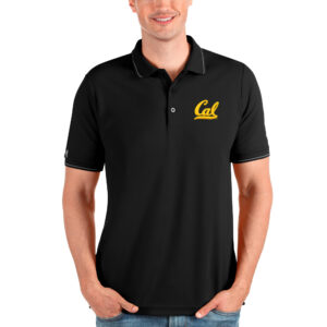Men's Antigua Black Cal Bears Affluent Polo
