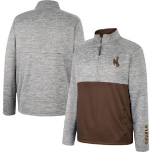Men's Colosseum Gray Wyoming Cowboys John Half-Zip Jacket